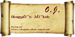 Obagyán Jákob névjegykártya